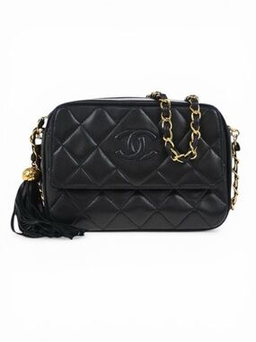 CHANEL QUILTED MINI CC TASSEL CAMERA BAG VINTAGE AUTHENTICATED